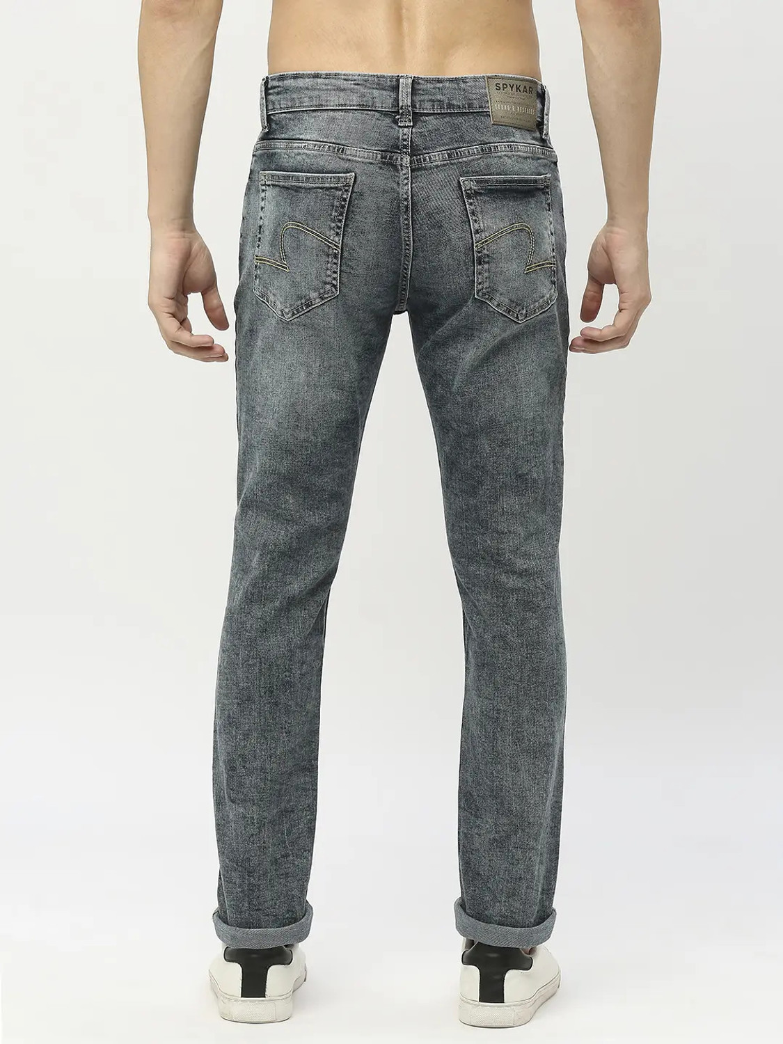 Image of Spykar Slim Men Grey Jeans