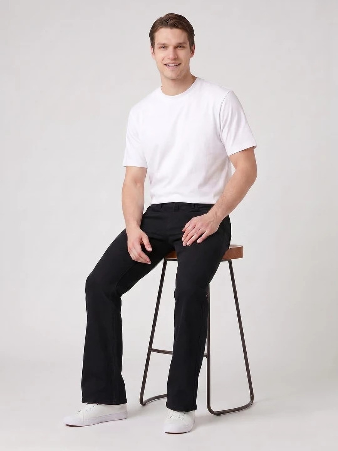 Image of Wrangler Regular Men Black Jeans