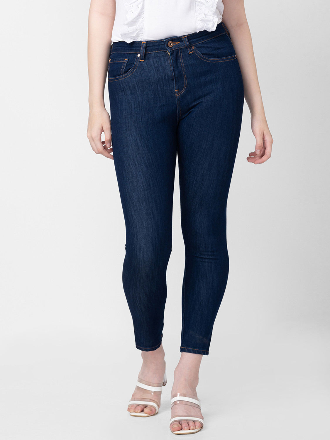 Image of Spykar Super Skinny Women Blue Jeans