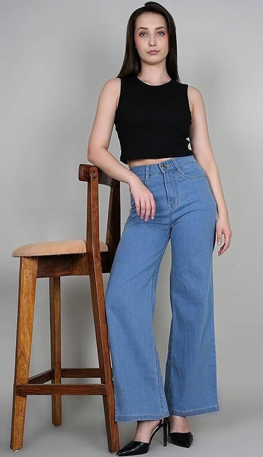 AngelFab Relaxed Fit Women Light Blue Jeans