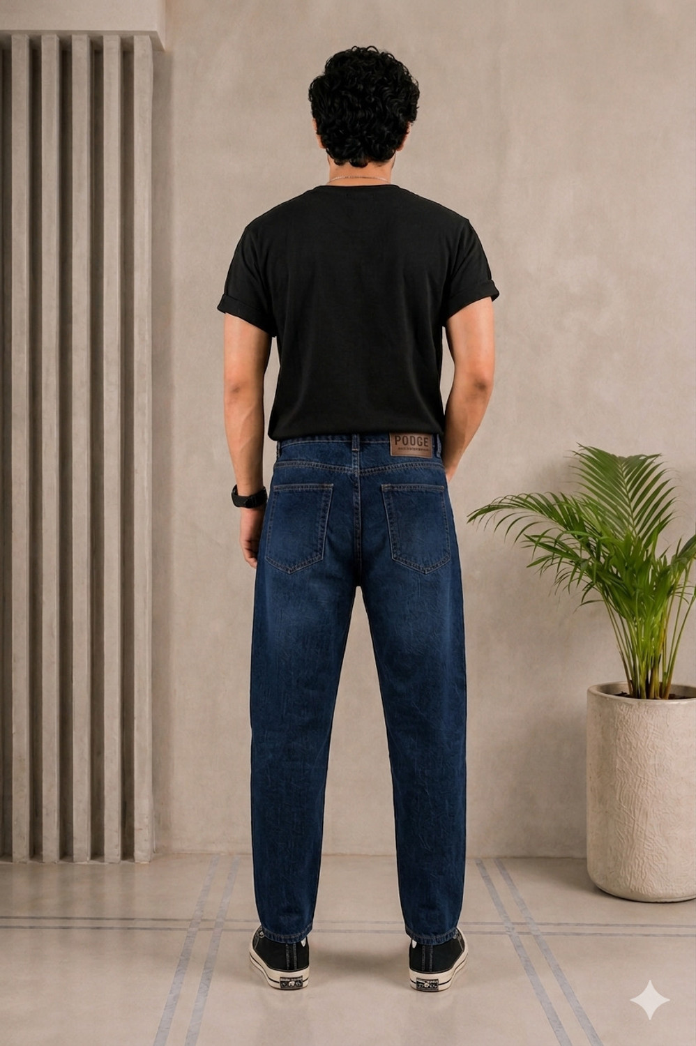 Image of PODGE Mom Fit Men Dark Blue Jeans