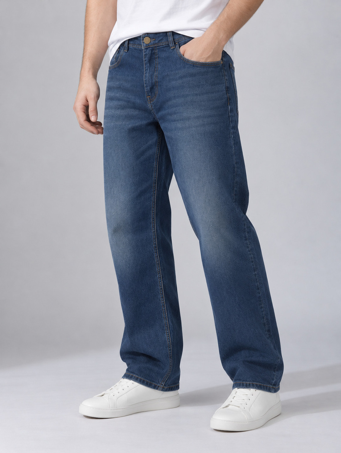 Image of NUMERO UNO Loose Fit Men Blue Jeans