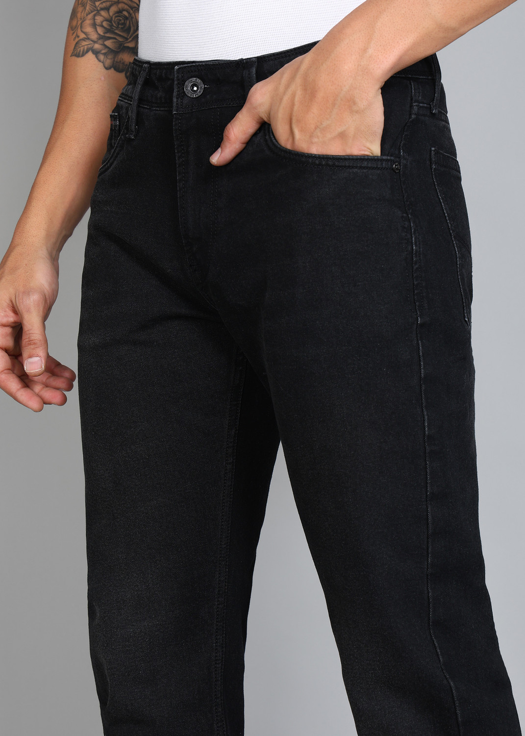 Image of KILLER Straight Fit Men Black Jeans