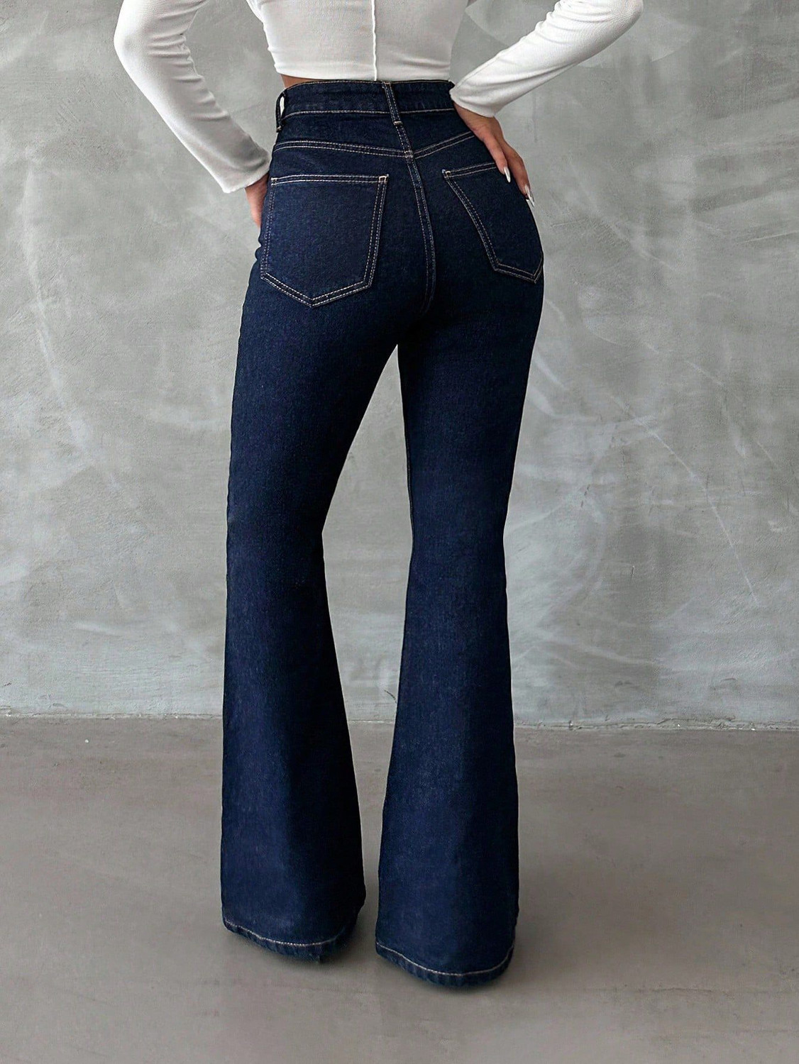 Image of KOTTY Boot-Leg Women Dark Blue Jeans