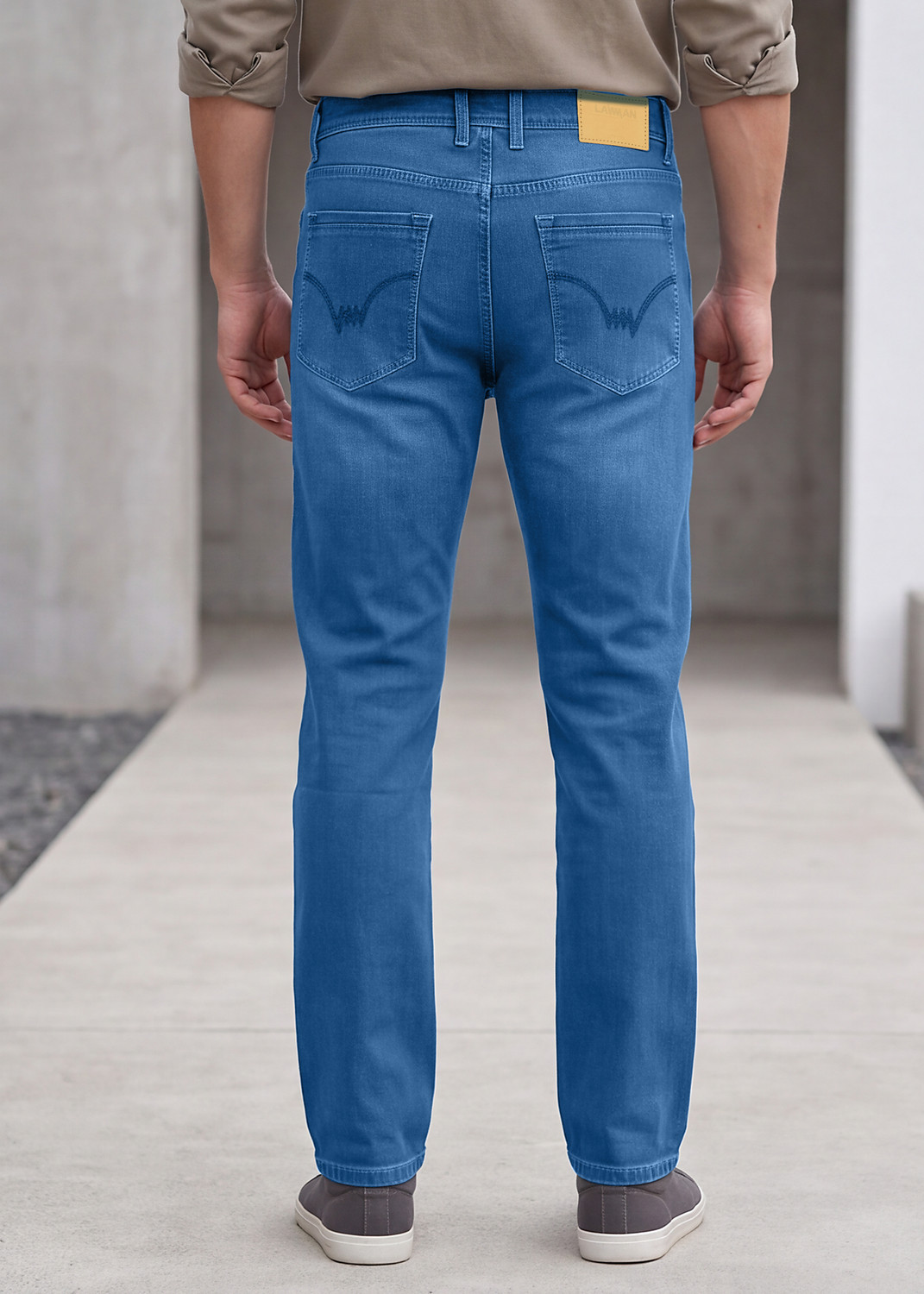 Image of LAWMAN Straight Fit Men Blue Jeans
