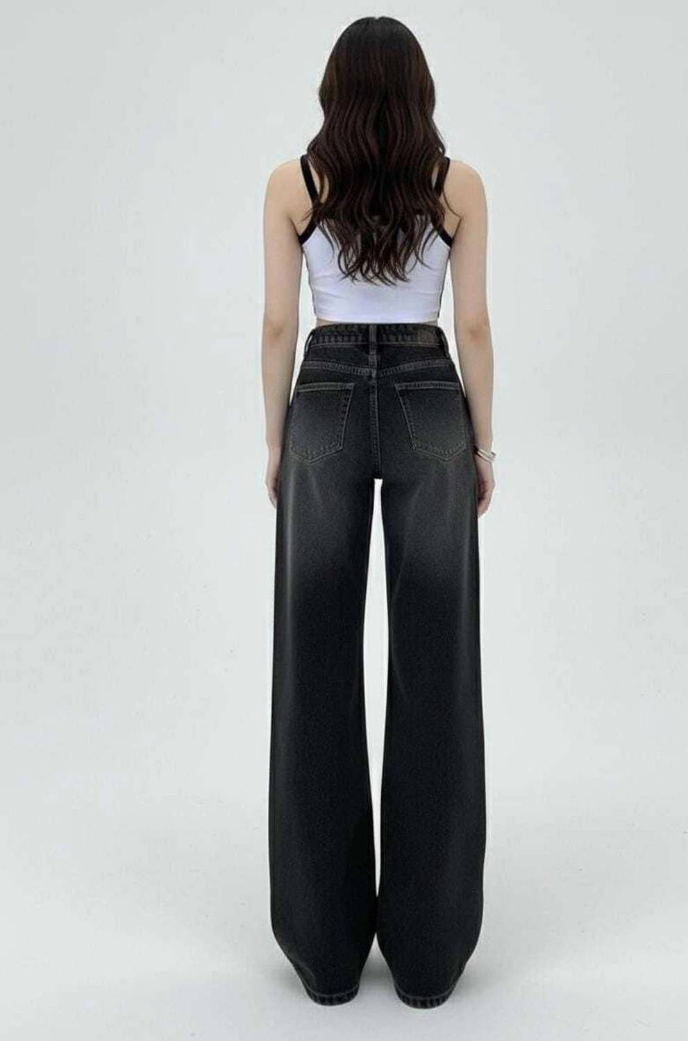 KOTTY Wide Leg Women Black Jeans - Image 5
