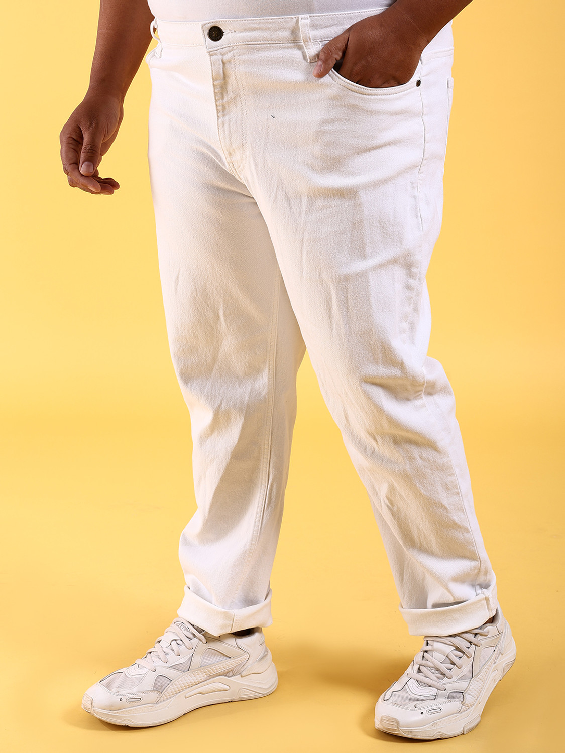 Image of Hardsoda Slim Men White Jeans