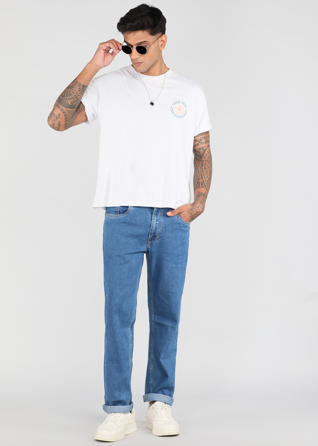 Image of Roadster Regular Men Blue Jeans
