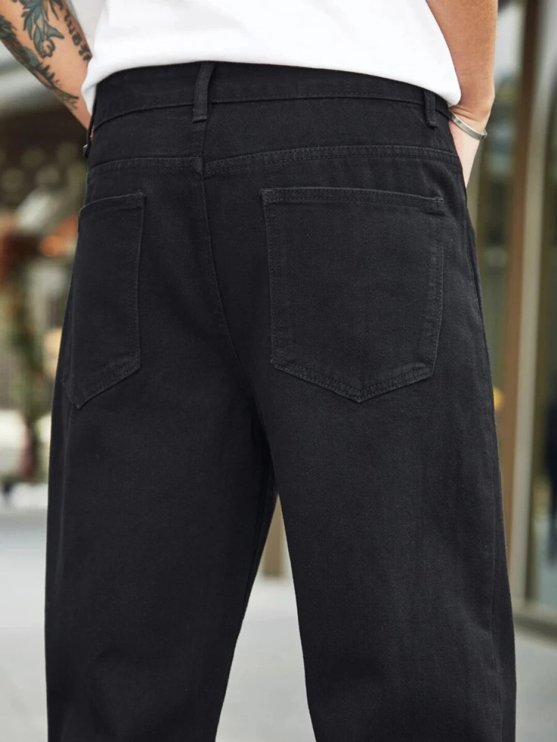 Image of DARK BIRD Straight Fit Men Black Jeans