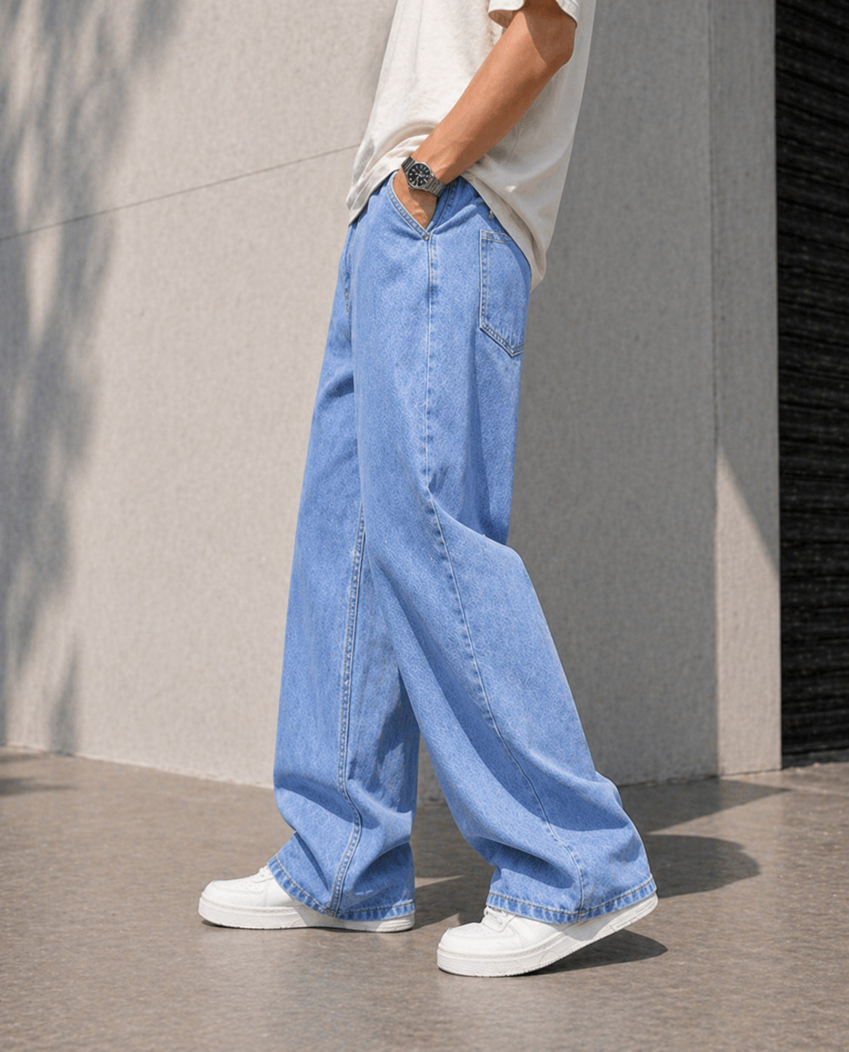 Image of Yungistan Baggy Fit Men Light Blue Jeans