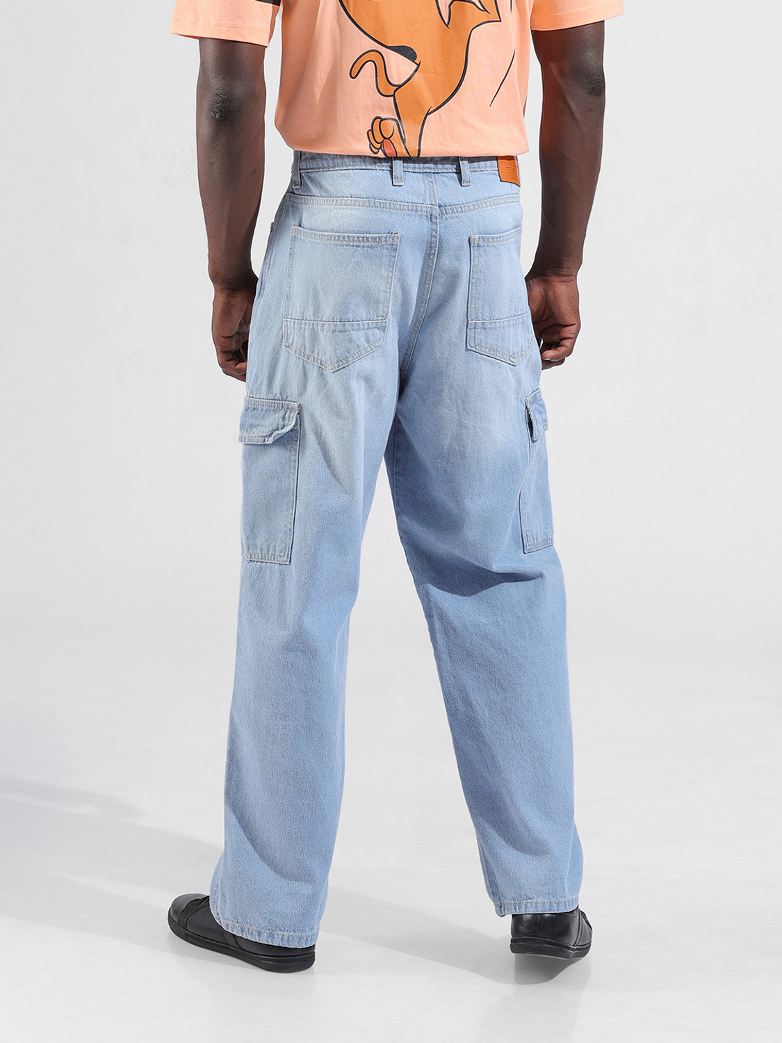 Image of The Indian Garage Co. Loose Fit Men Light Blue Jeans