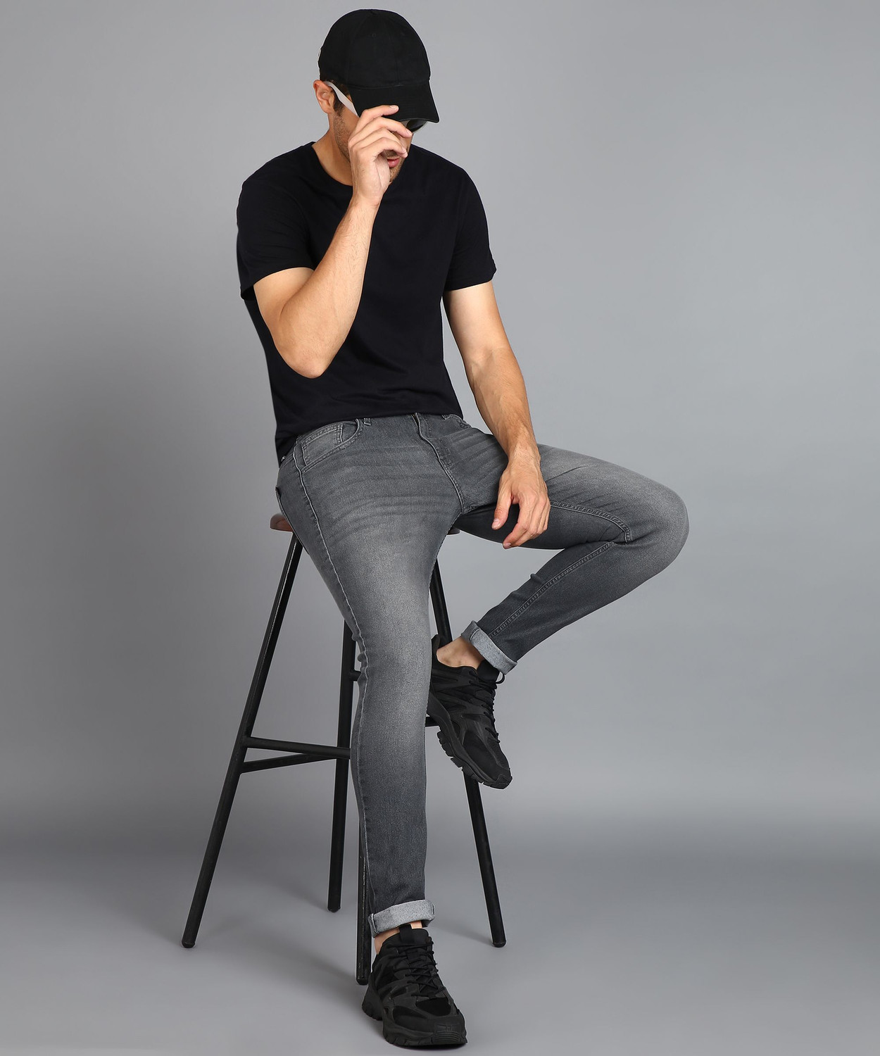 Image of Urbano Fashion Regular Men Dark Grey Jeans