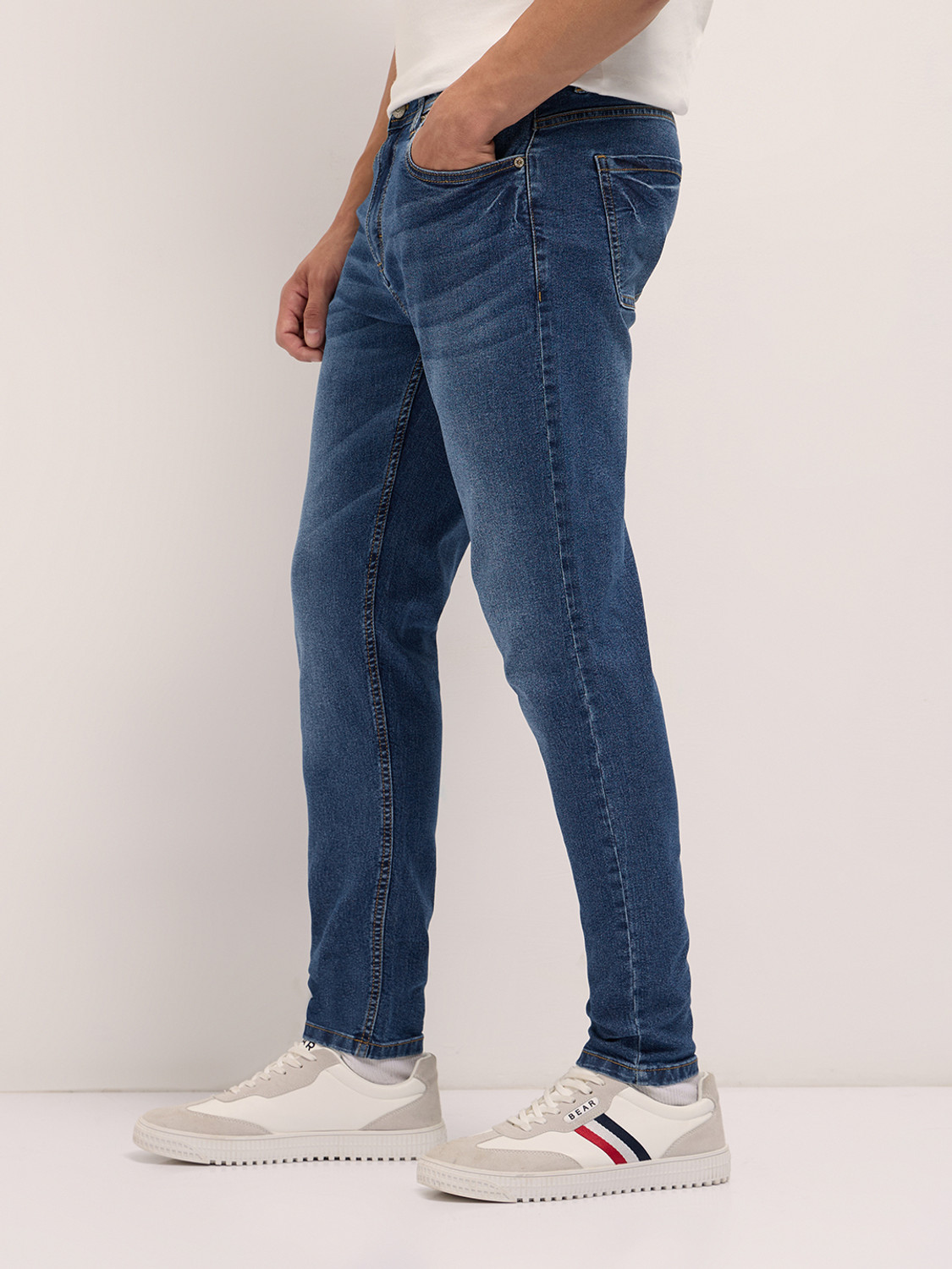 Image of THE BEAR HOUSE Skinny Men Dark Blue Jeans