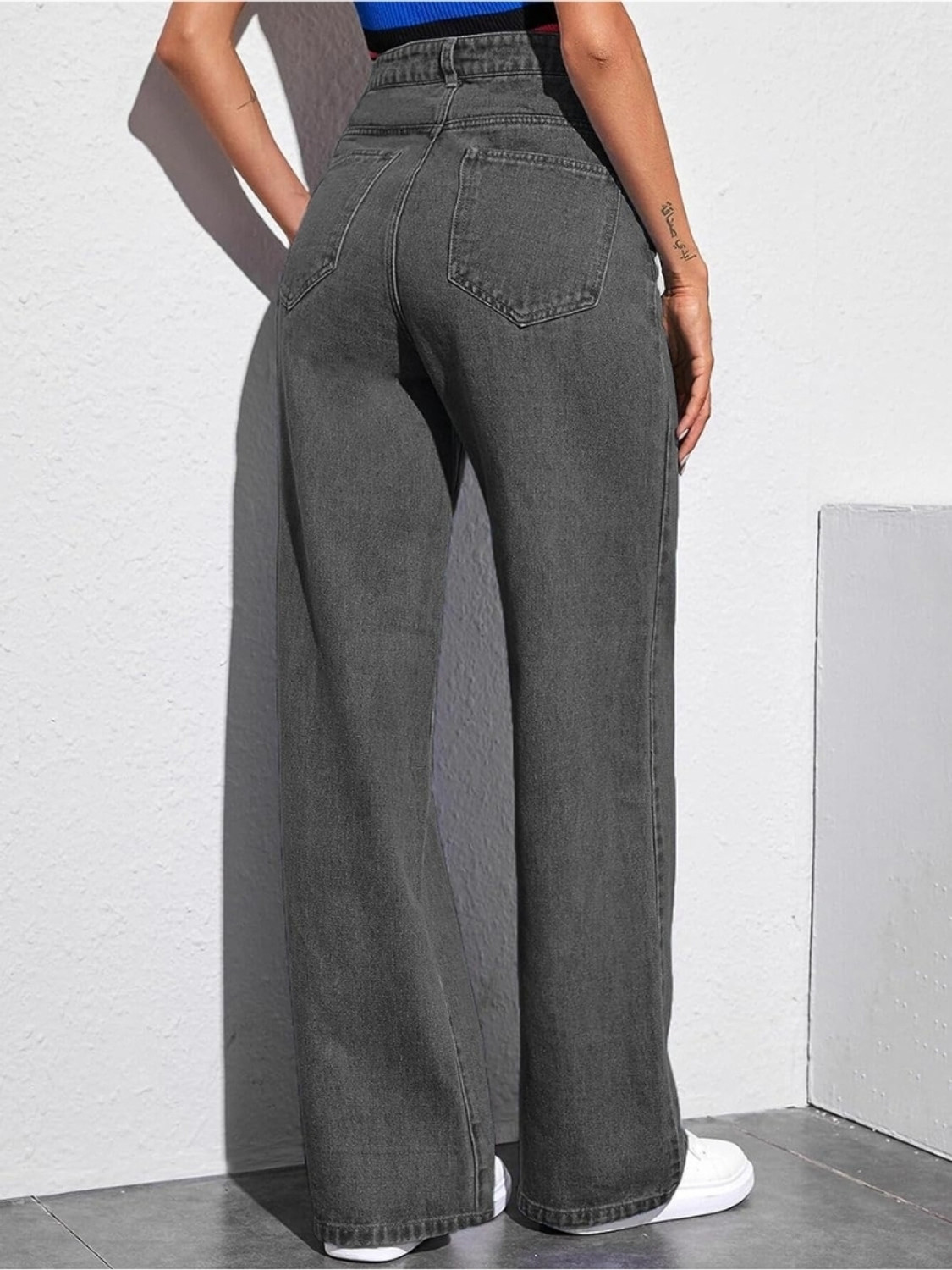 Image of Crazeis Loose Fit Women Grey Jeans