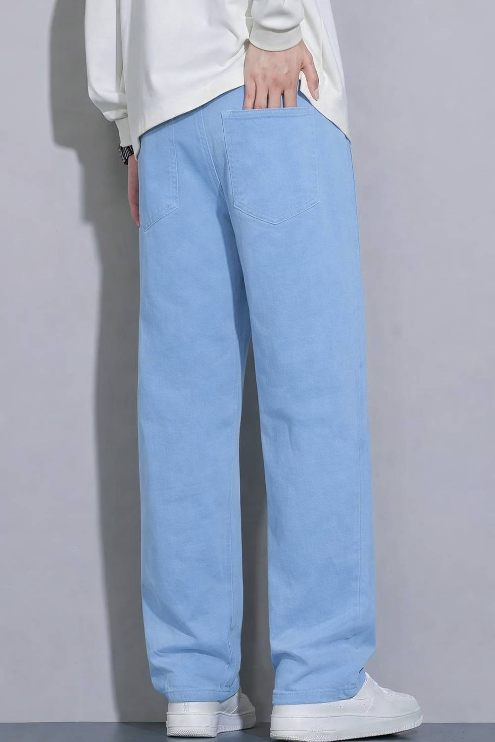 DENIM4MEN Wide Leg Light Blue Jeans - Image 2