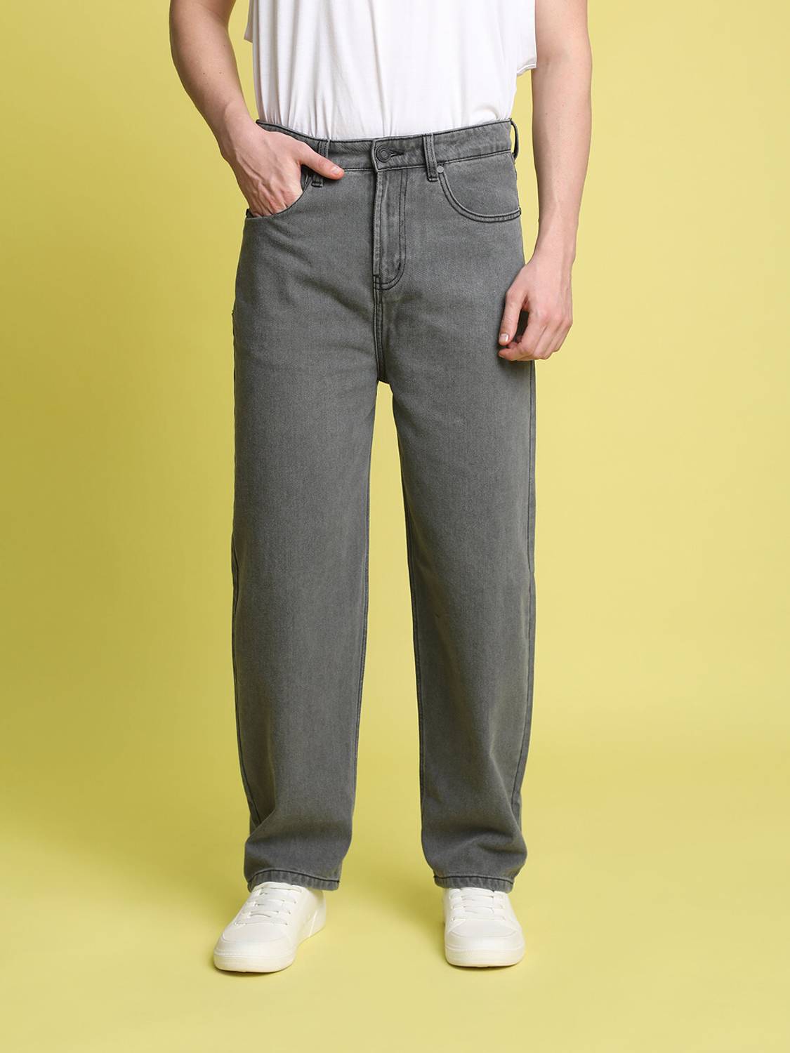 RusticBlooms Loose Fit Men Grey Jeans