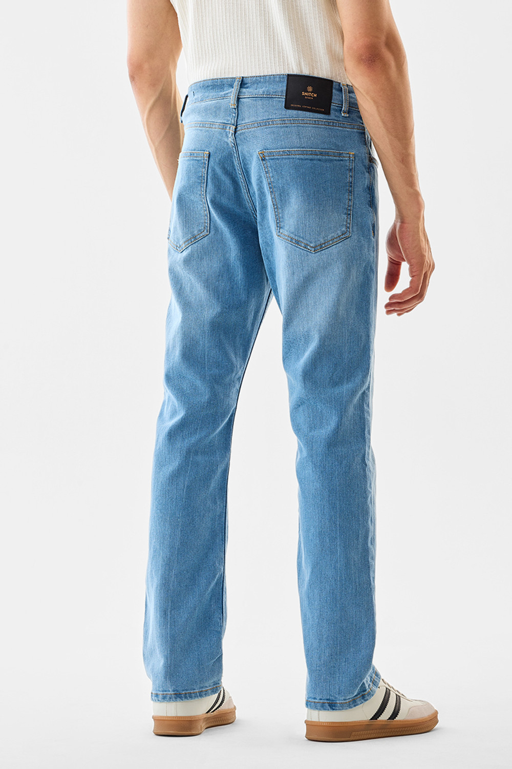 Image of Snitch Straight Fit Men Light Blue Jeans