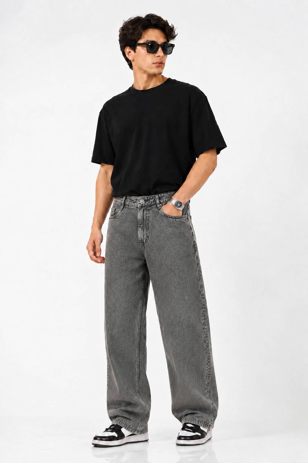 Wearo Loose Fit Grey Jeans for Men - Image 4