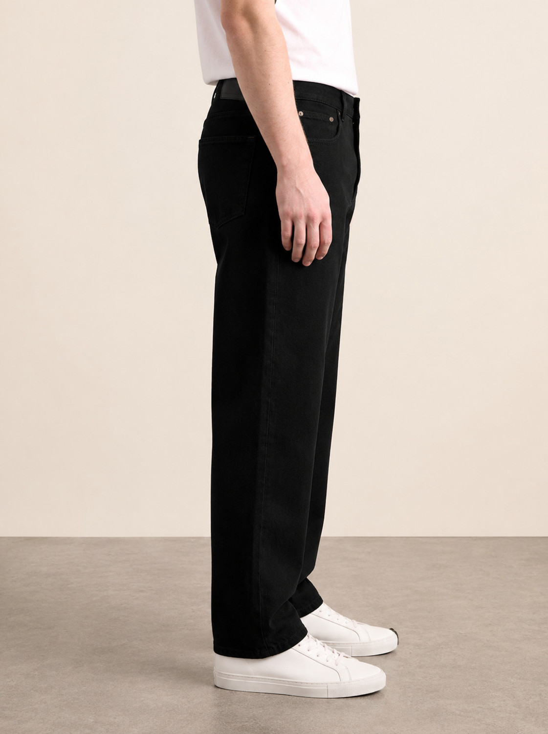 Image of ZAYSH Men Baggy Fit Mid Rise Black Jeans