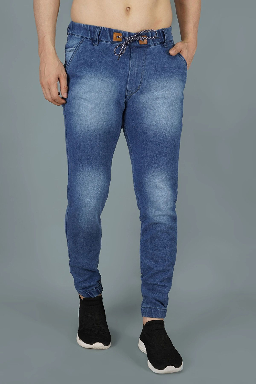 Image of NIVASU Jogger Fit Men Light Blue Jeans