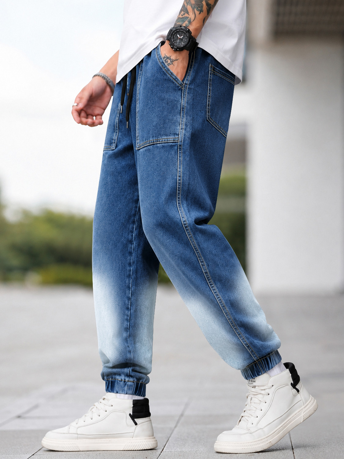 Image of EyeBogler Loose Fit Men Blue Jeans