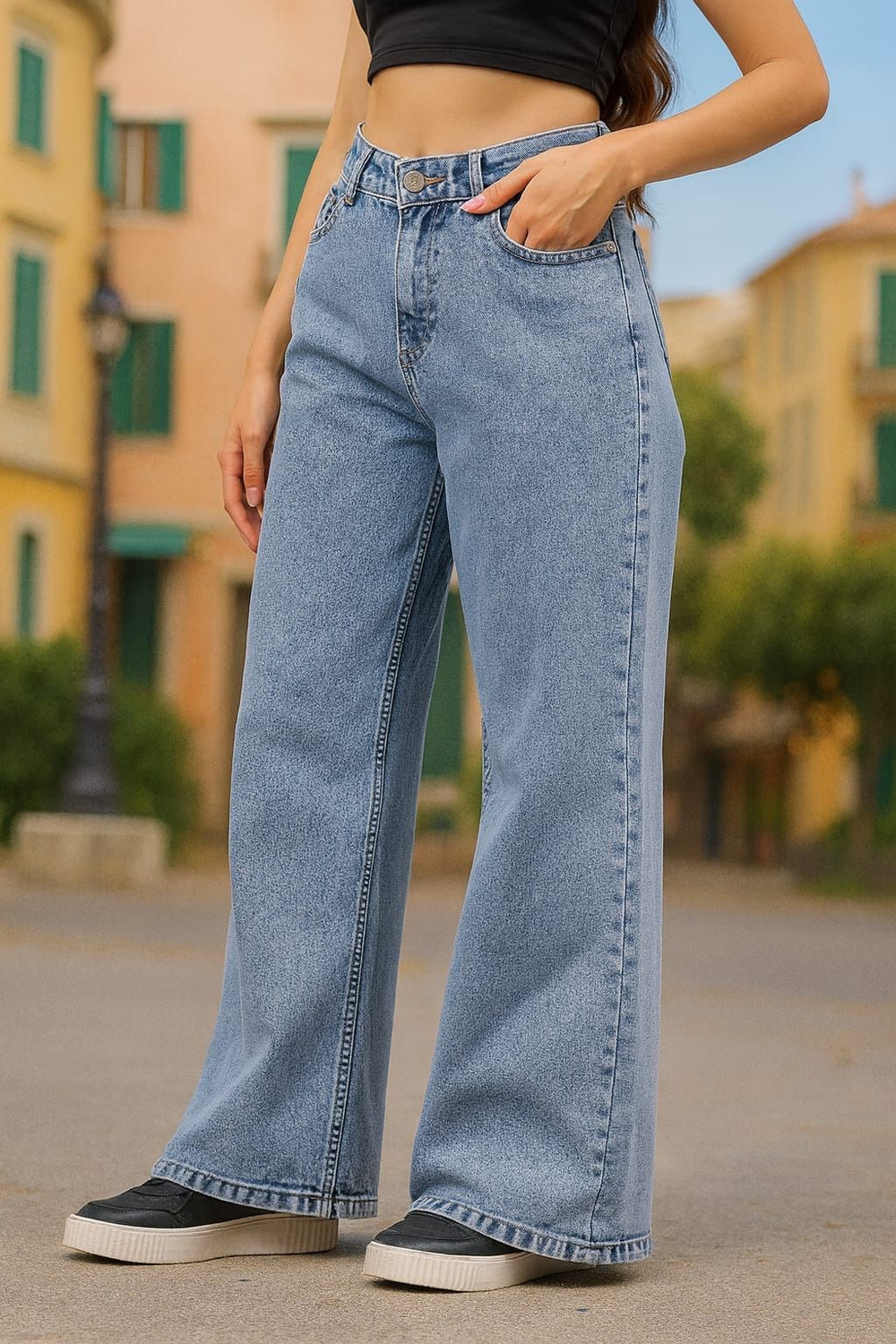 Image of MERCEL Loose Fit Women Light Blue Jeans