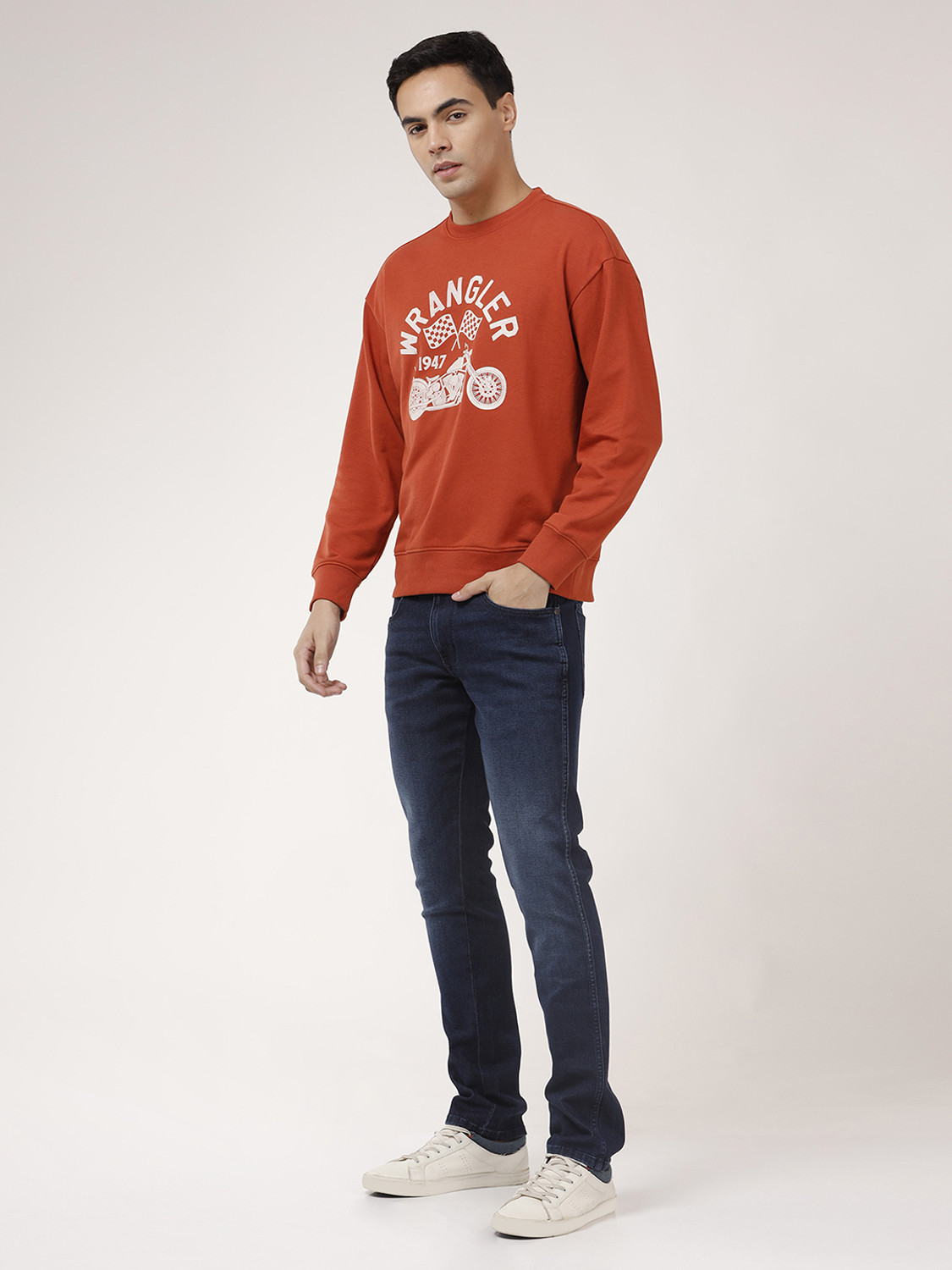 Image of Wrangler Slim Men Blue Jeans