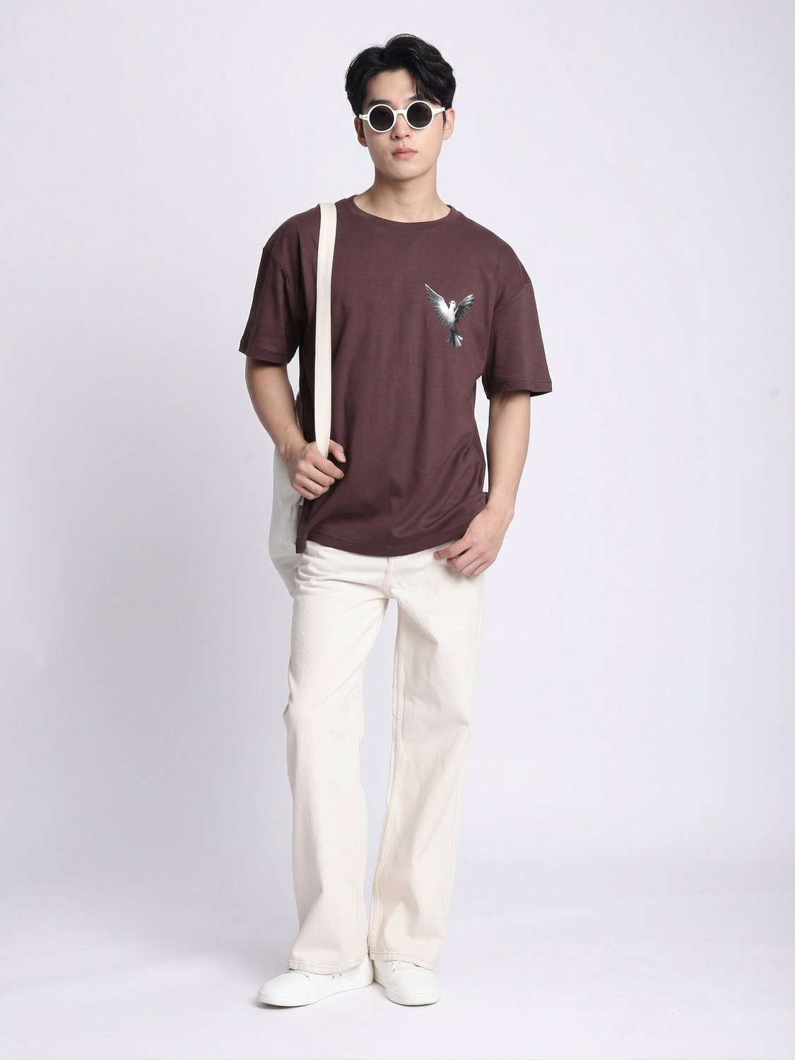 Image of Bene Kleed Loose Fit Men White Jeans
