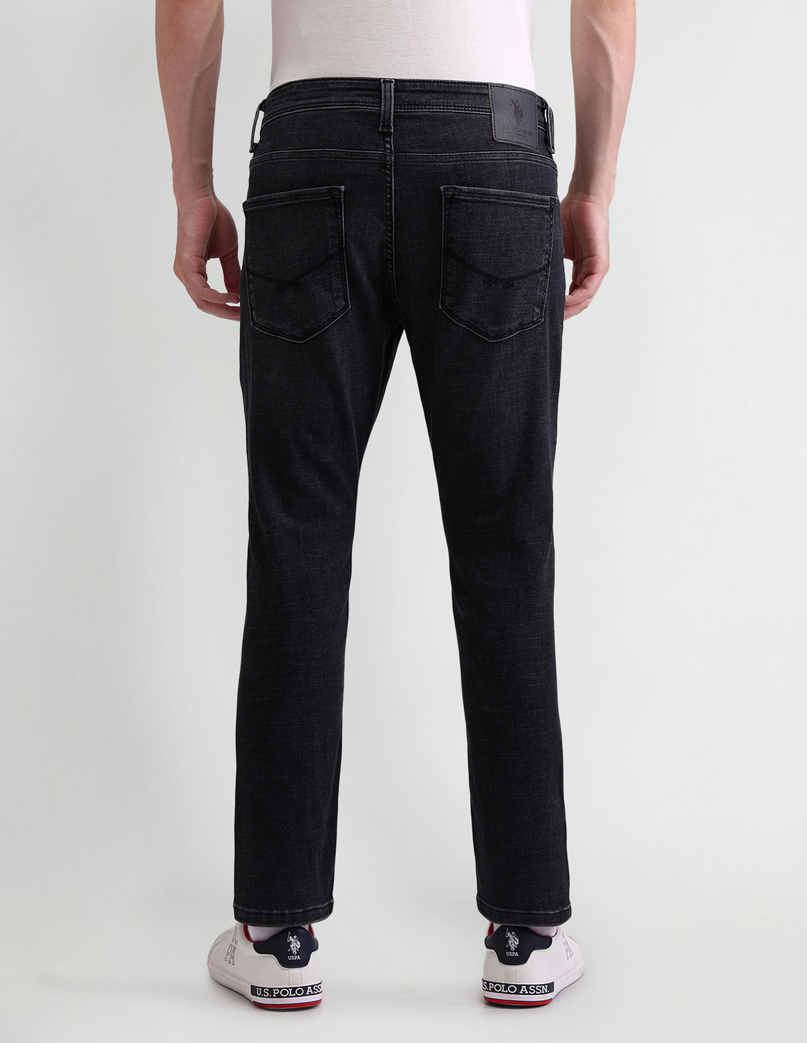 Image of U.S. POLO ASSN. Tapered Fit Men Black Jeans
