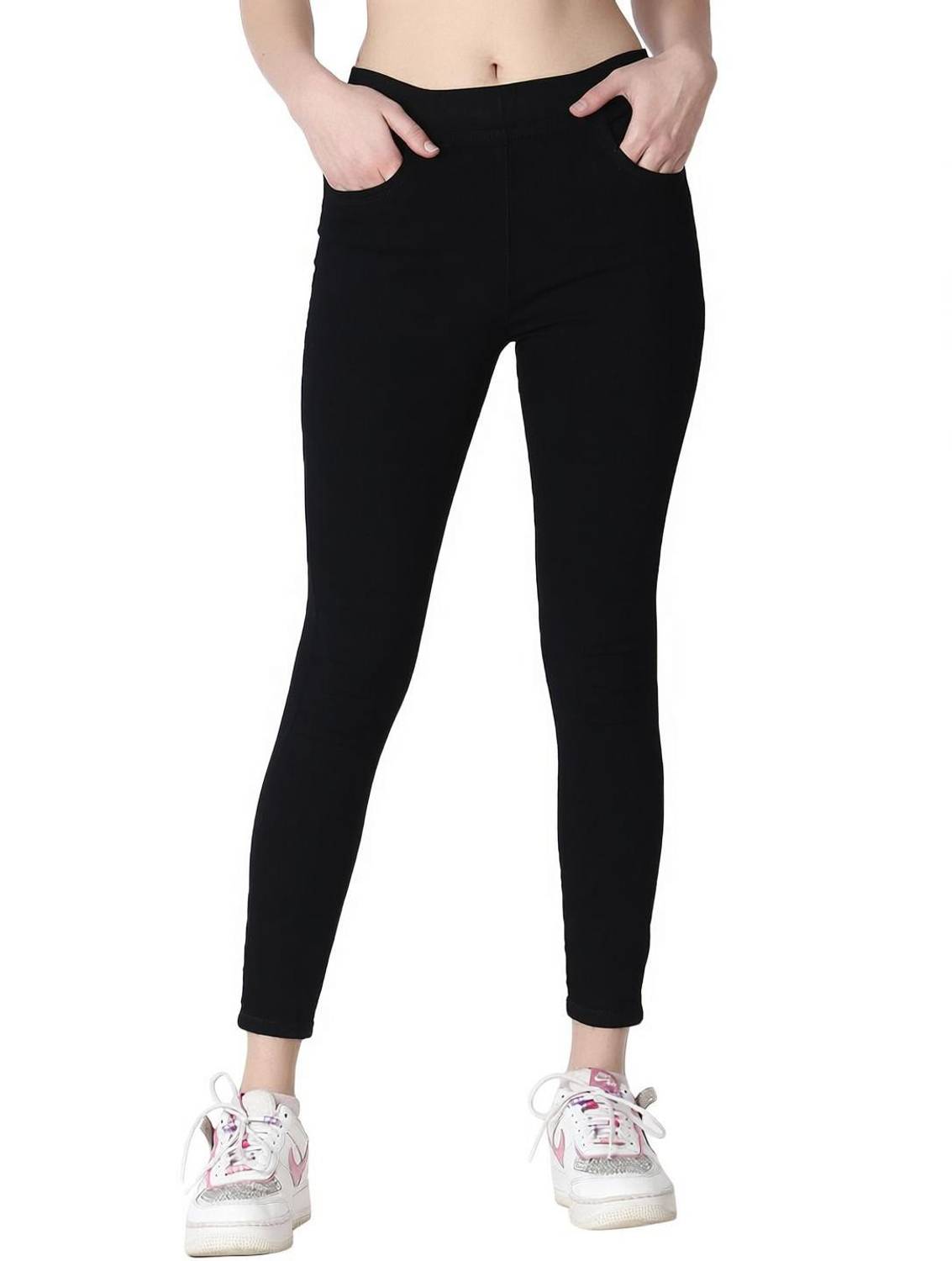 3BUTTERFLIES Skinny Women Black Jeans