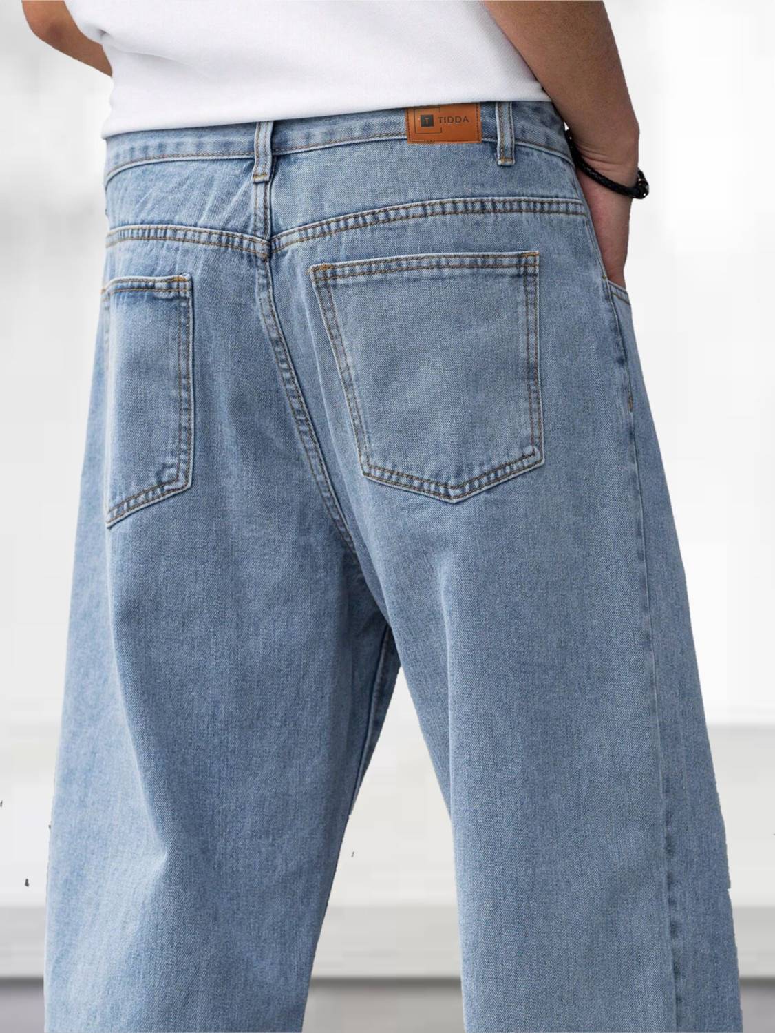 SHINIK Loose Fit Men Light Blue Jeans - Image 2