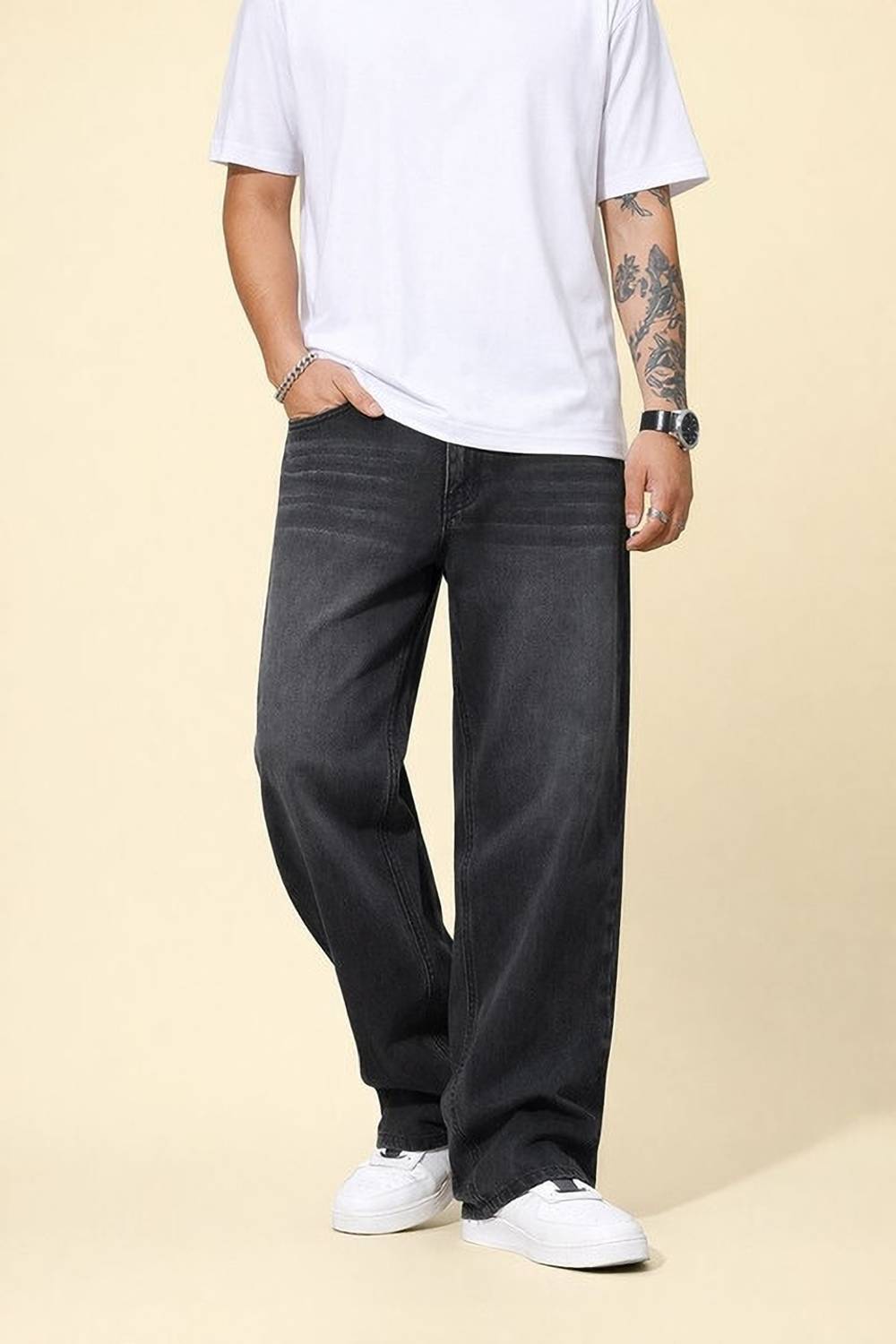 INDIGOX Straight Fit Men Grey Jeans - Image 1