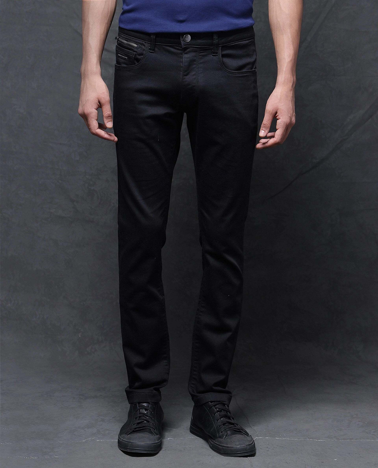 Image of RARE RABBIT Slim Men Black Jeans