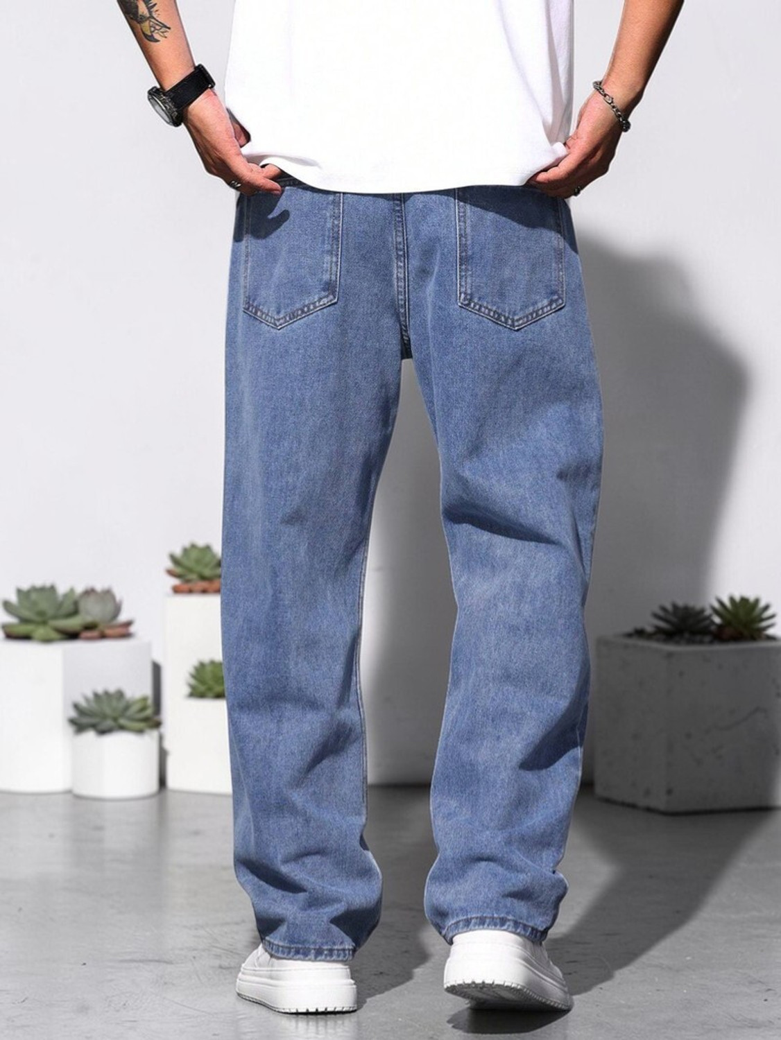 Image of ZAYSH Loose Fit Men Blue Jeans