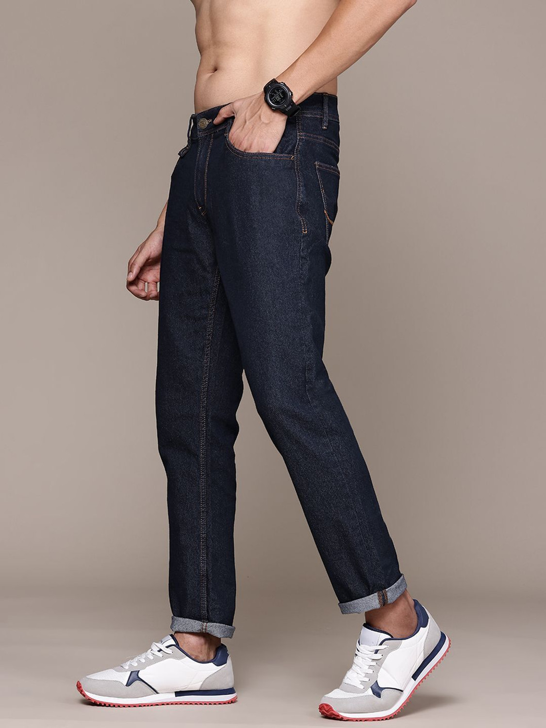 Image of Roadster Tapered Fit Men Blue Jeans