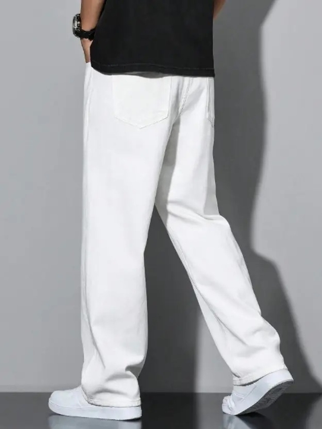 Image of CABRRR Straight Fit Men White Jeans