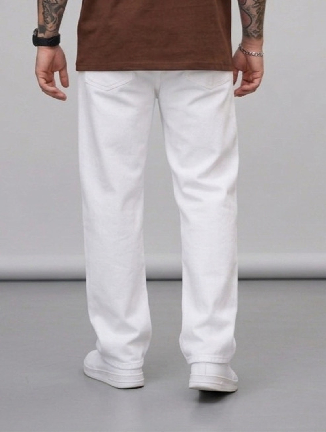 Image of Naaztraders Straight Fit Men White Jeans