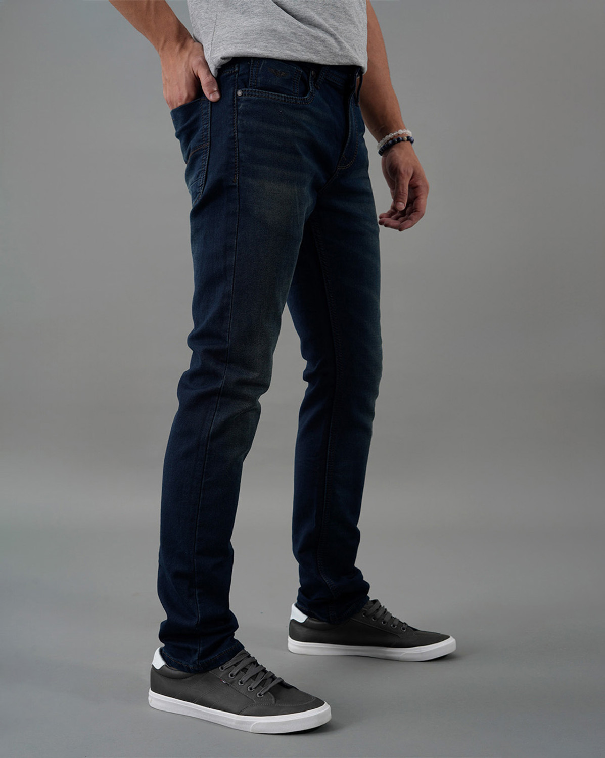 Image of ROOKIES Slim Men Dark Blue Jeans
