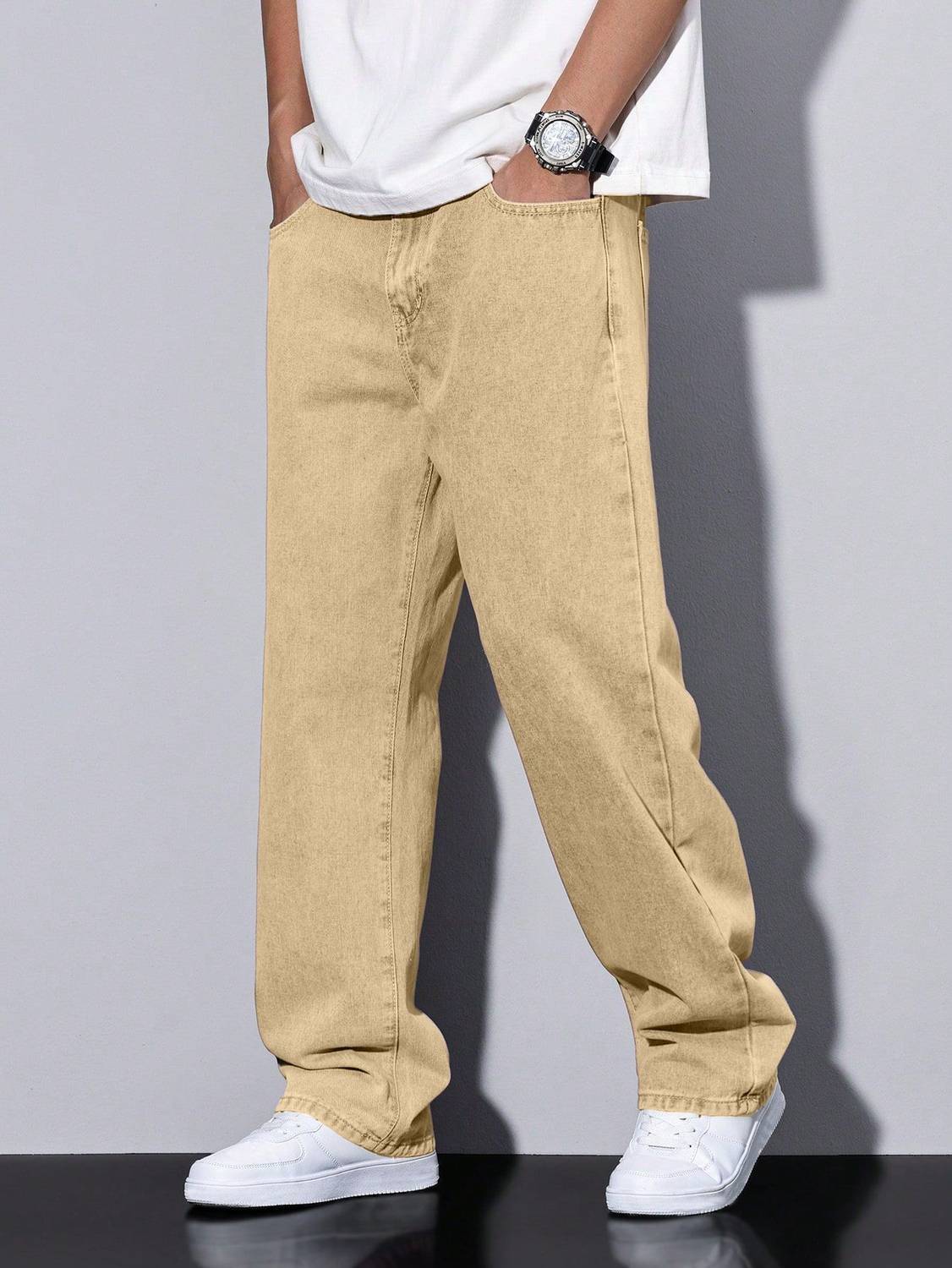 METRONAUT Straight Fit Men Beige Jeans - Image 3