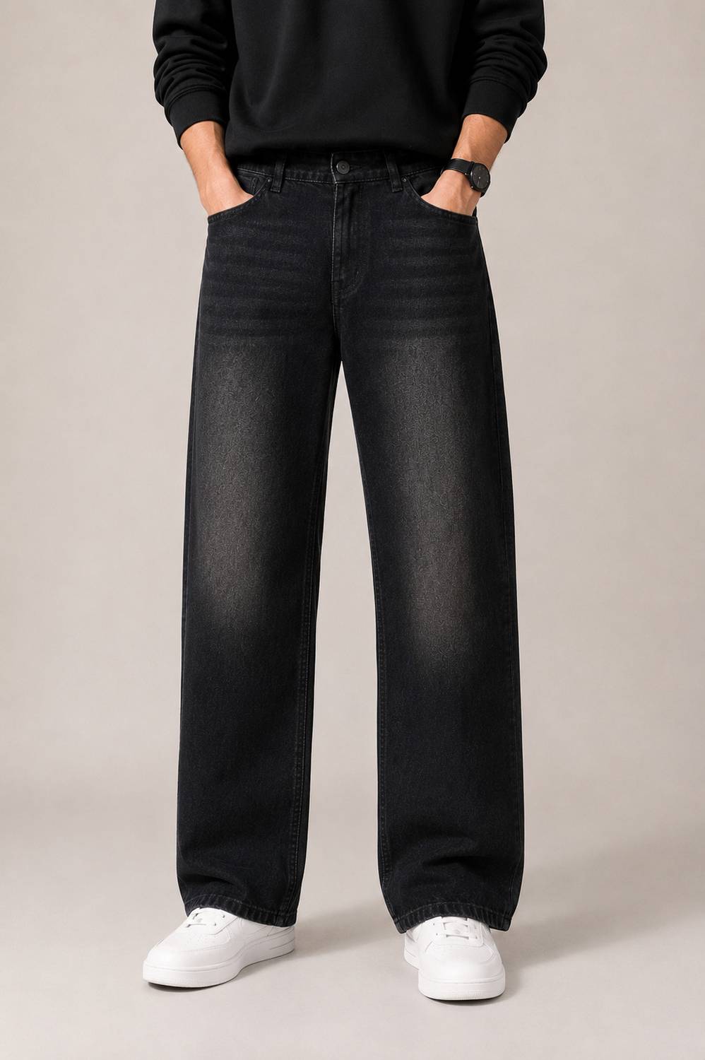 Z&G TRENDS Wide Leg Black Jeans - Image 4