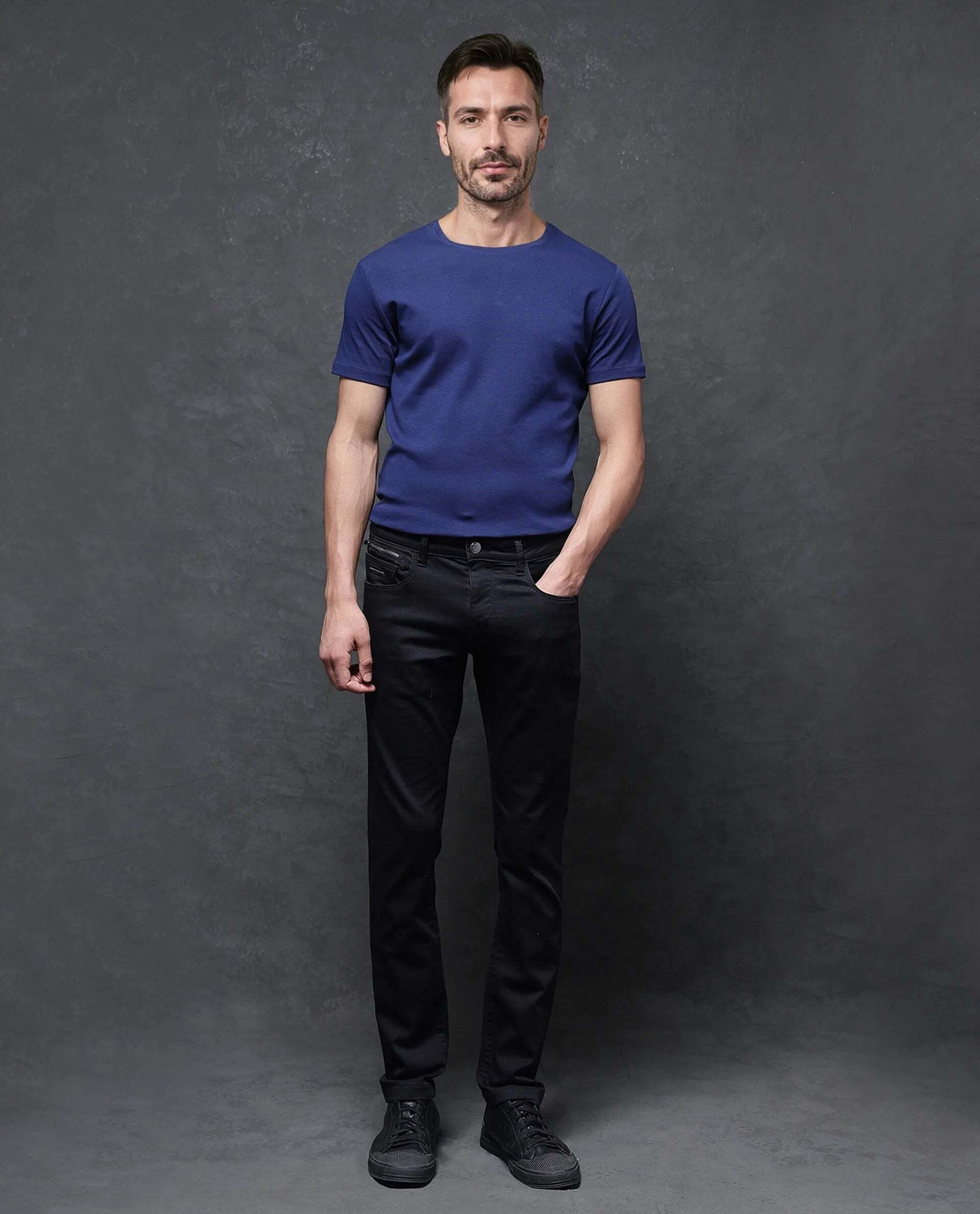 Image of RARE RABBIT Slim Men Black Jeans