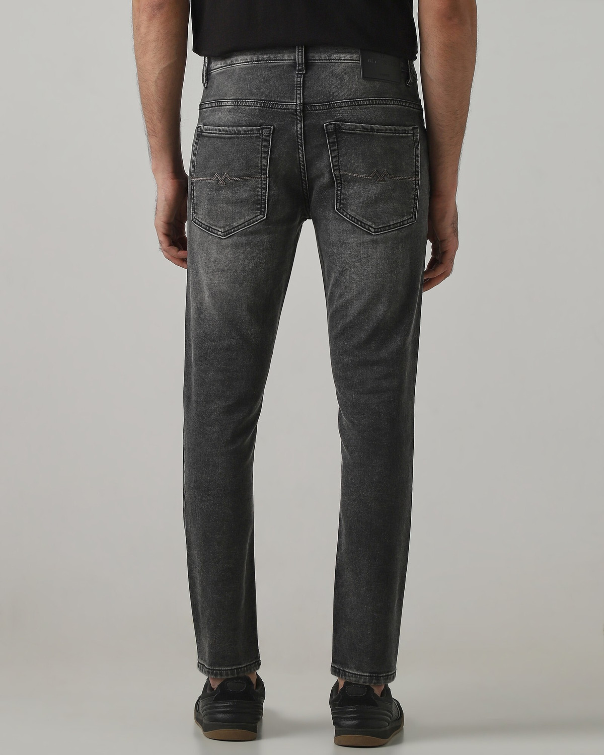 Image of MUFTI Men Slim Mid Rise Grey Jeans