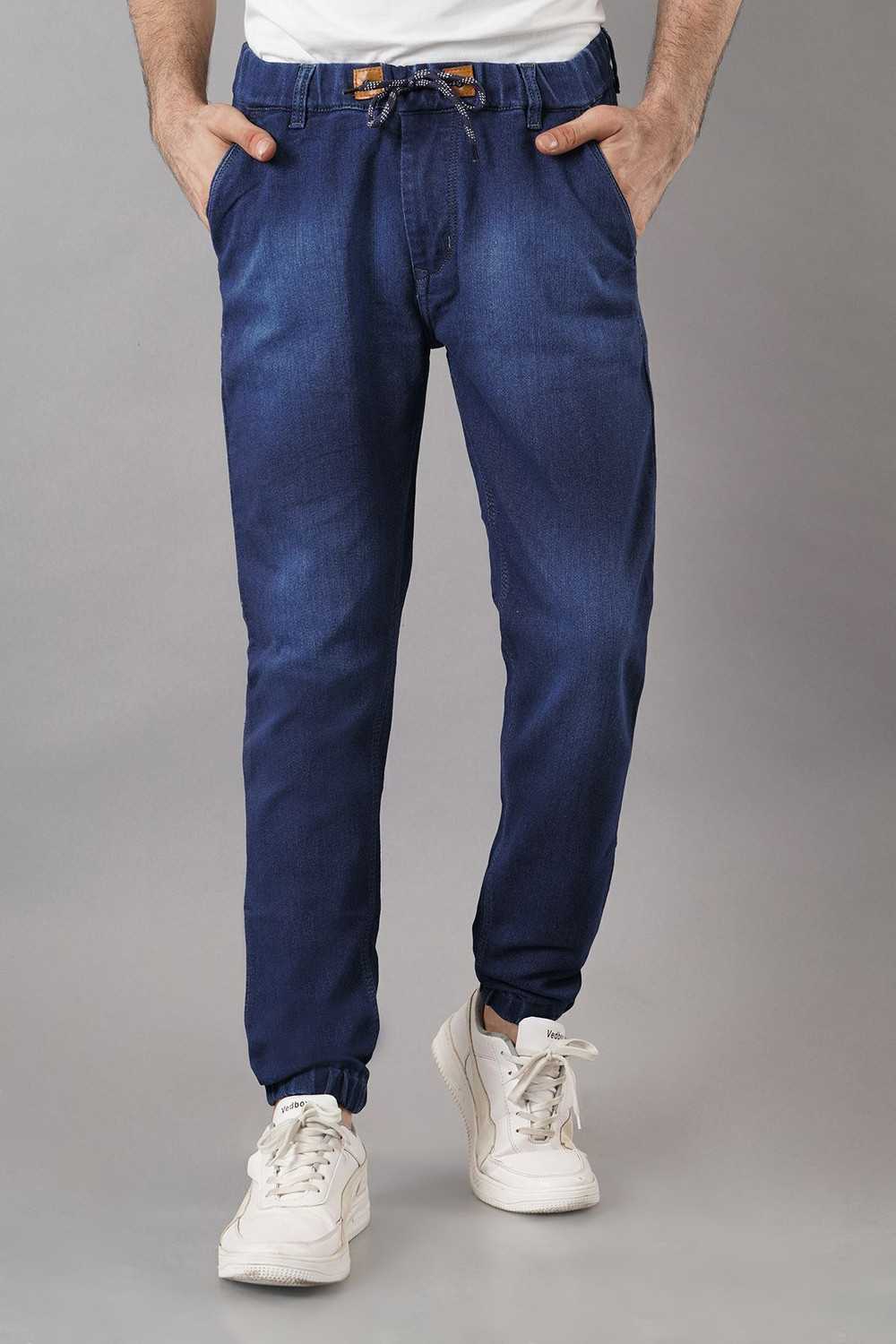 Image of NIVASU Jogger Fit Men Dark Blue Jeans