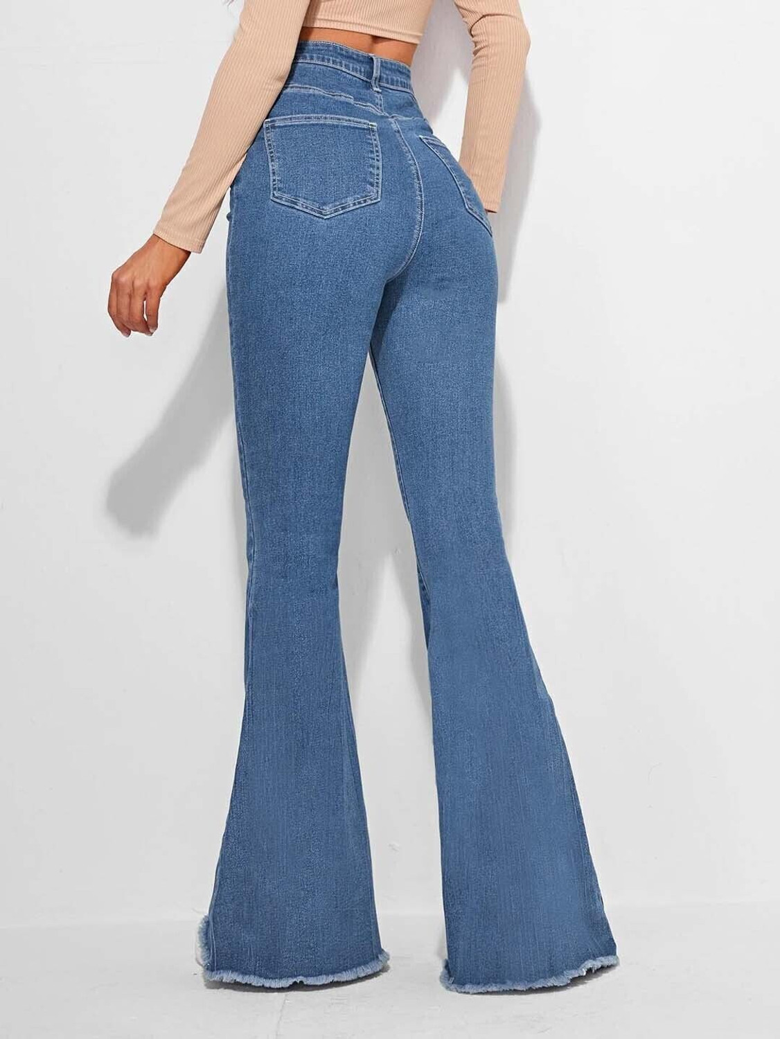 Image of KOTTY Boot-Leg Women Blue Jeans