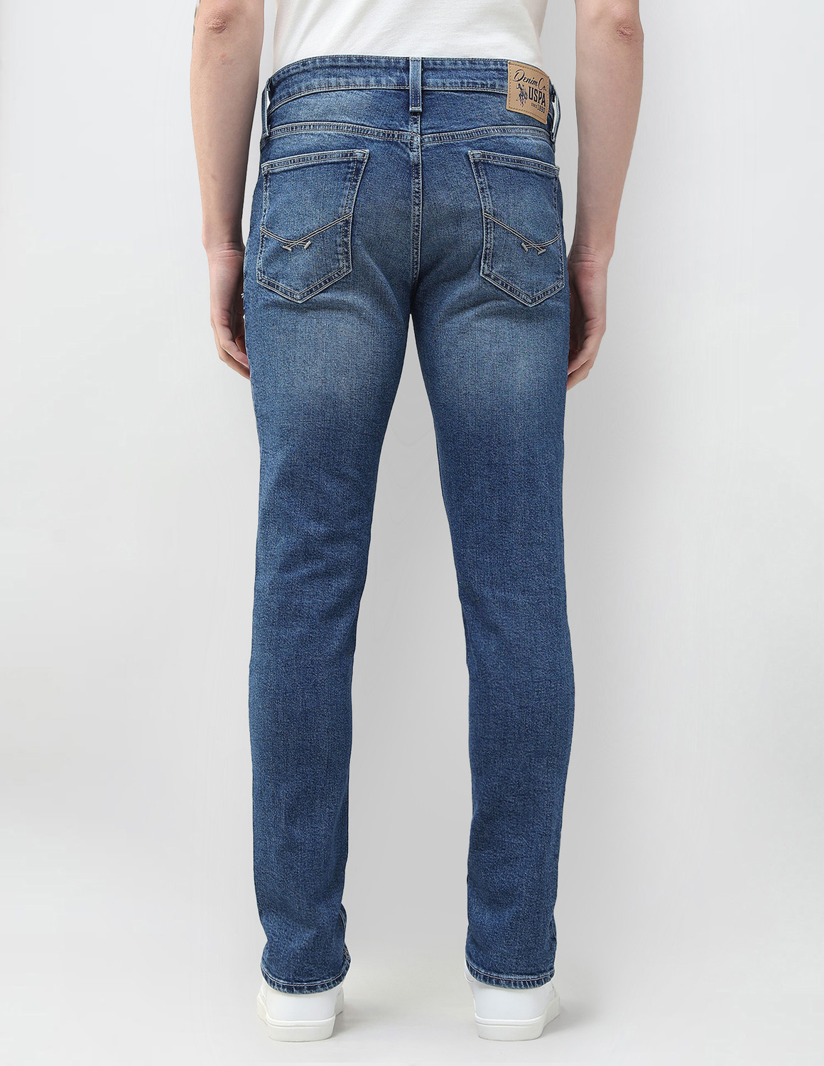 Image of U.S. Polo Assn. Denim Co. Tapered Fit Men Blue Jeans