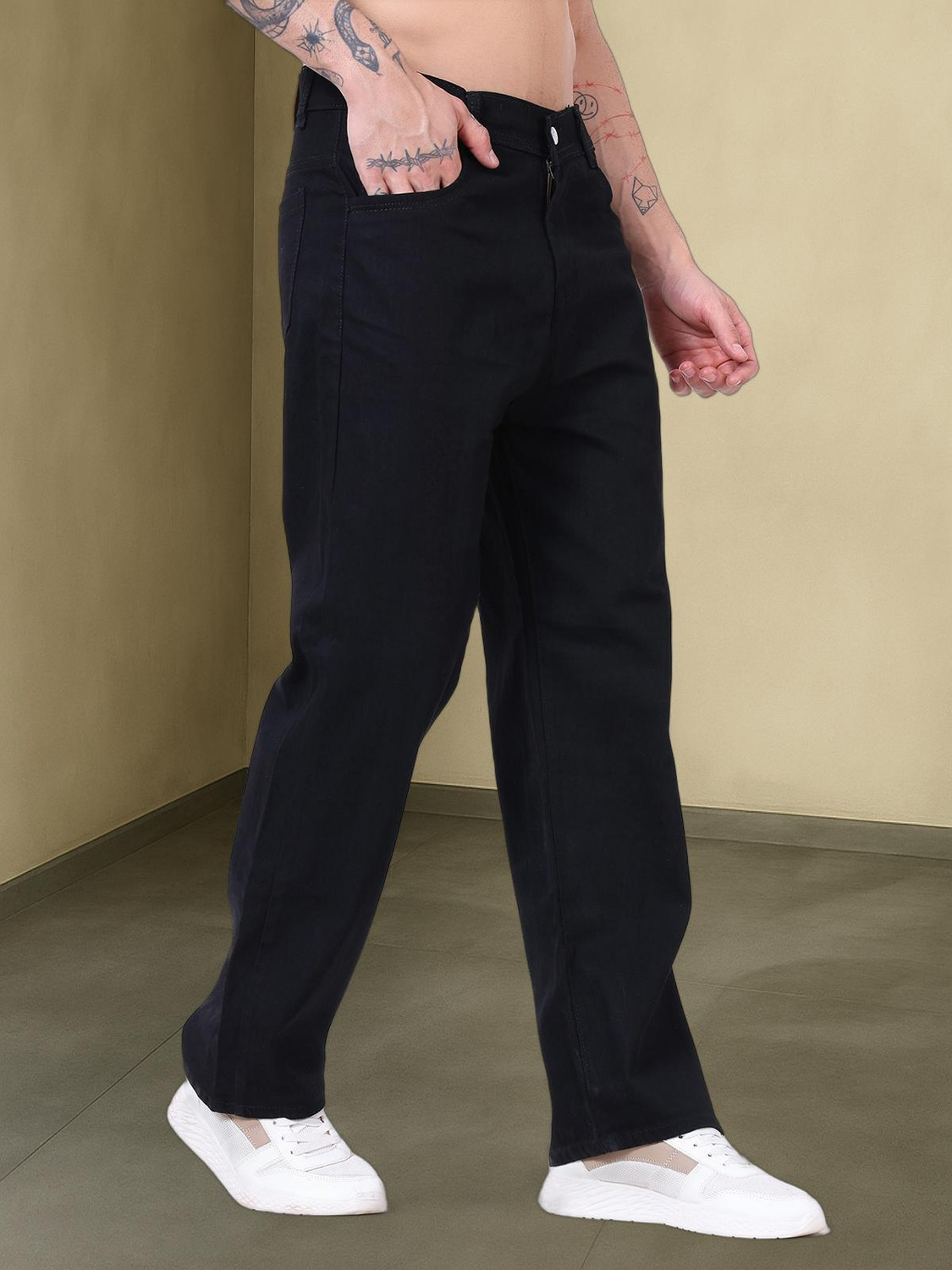 Image of METRONAUT Loose Fit Men Black Jeans