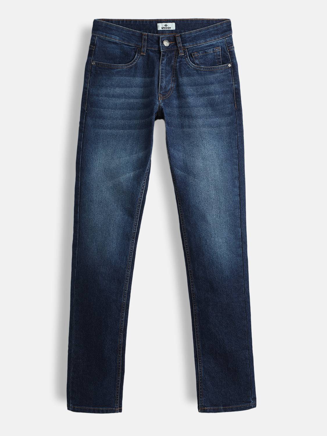 WROGN Men Slim Mid Rise Blue Jeans