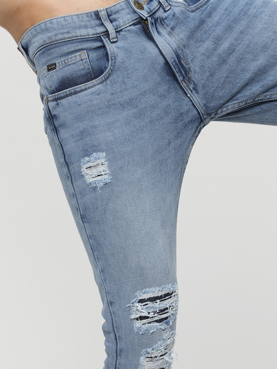 Image of HIGHLANDER Tapered Fit Men Light Blue Jeans