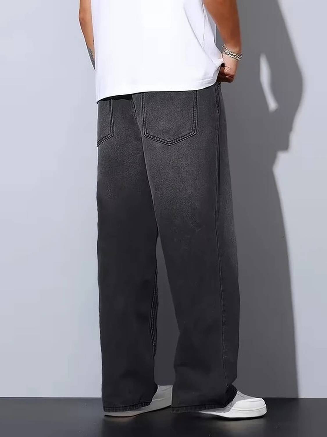 angerlook Baggy Fit Men Black Jeans - Image 4