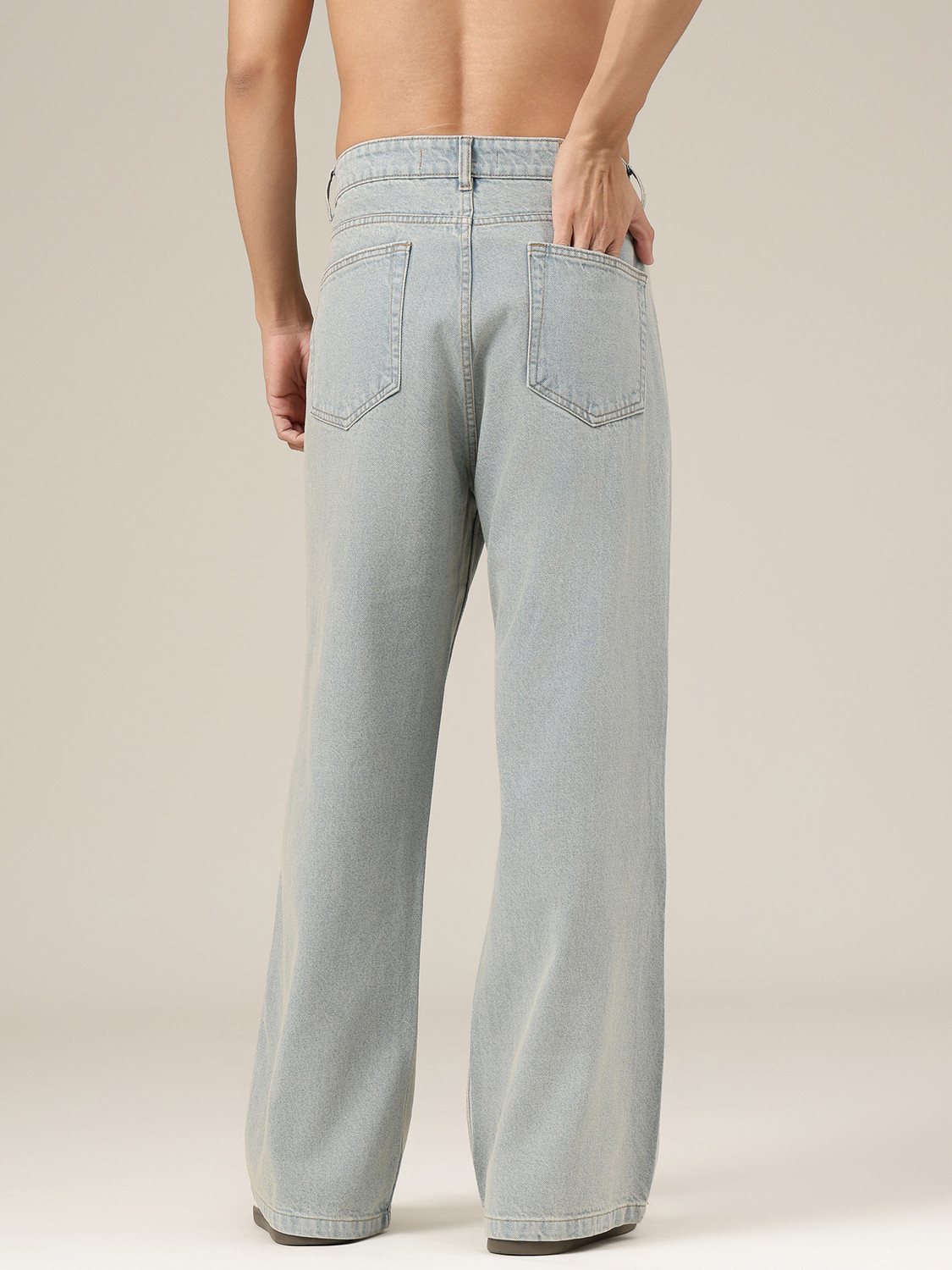 Image of DENNISON Men Loose Fit Mid Rise Light Blue Jeans